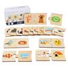 Scatola di Ferro per Bambini Illuminazione Numerica Puzzle di Legno con Animali e Cibo a Coppie Gioco di Allenamento al Pensiero Logico Giocattoli Educativi