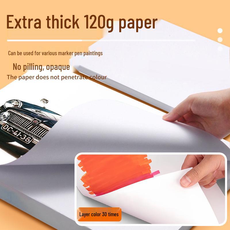 Thickened A4 Loose-Leaf Art Student Sketchbook: Hand-Painted Notebook for Marker Pen Drawing