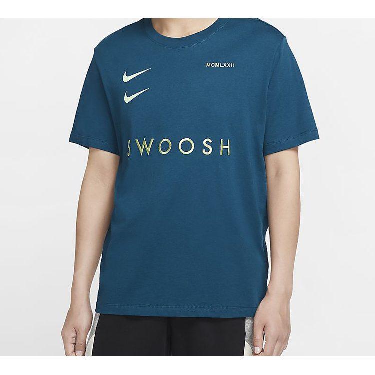 Nike T Shirts Men's Power Blue Crew Neck Moderate Straight Fit CV5893-499