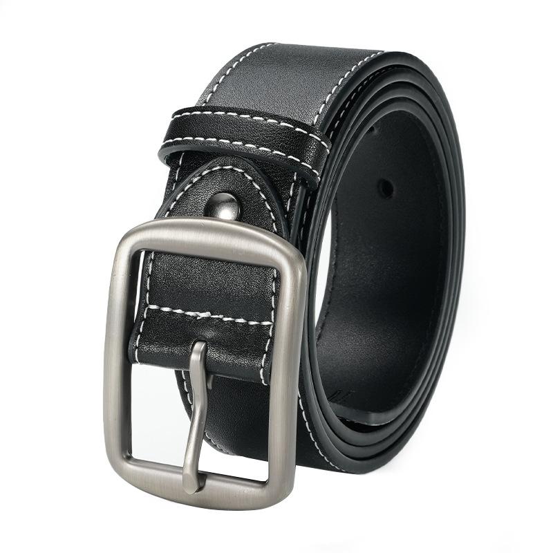 Men's Genuine Leather Belt Young Men's Pin Buckle Casual Cowhide Belt Men's Middle Aged and Young Fashionable Versatile Business Belt Men
