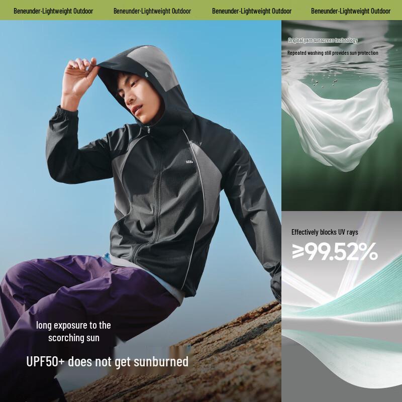 Beneunder Men s WR938 Water-Repellent Lightweight Running Sun Protection Jacket M