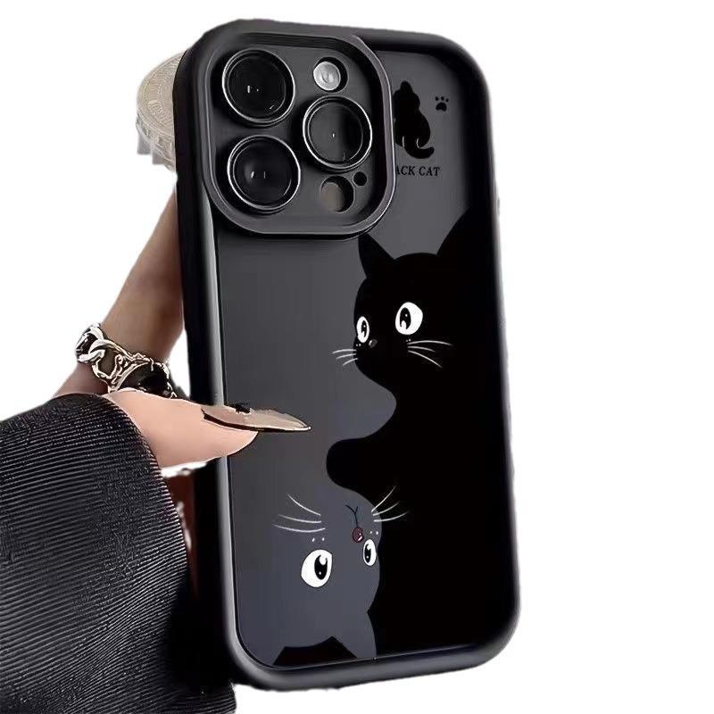 Couple personalized cat suitable for Apple 16promax mobile phone case iPhone17 cartoon 13 pro silicone soft case