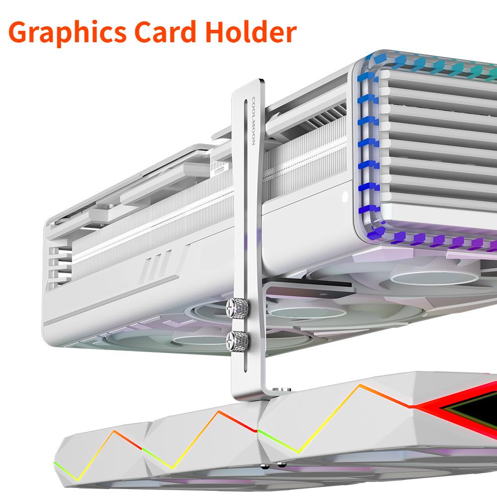 Small GPU Fixed Bracket Wear Resist Aluminum Graphics Card Holder Frame Adjustable Video Card Support Rack for DIY Computer Case
