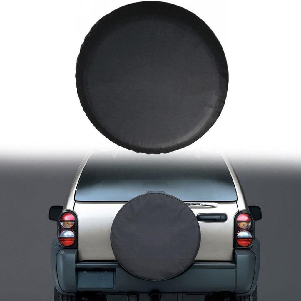 Strong Black Spare Tyre Cover Easy to Install Lychee Pattern Spare Tire Protector for SUVs Trucks & Off Road Cars