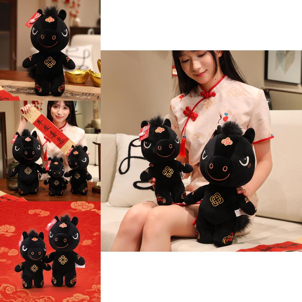 Traditional Year Of The Horse Plush Toy With Ultra Soft Short Pile For Celebrations And Gifts