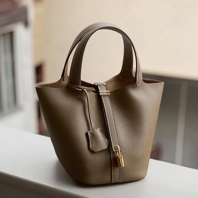 Bolso de Mujer de Cuero Premium Bolso Balde Versátil Cuero Vacuno Bolso de Mano Nuevo para Mujer