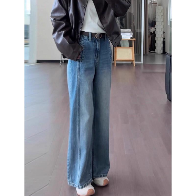 Womens High Waist Wide Leg Jeans Plus Size Loose Fit Straight Denim Pants Curvy Girls