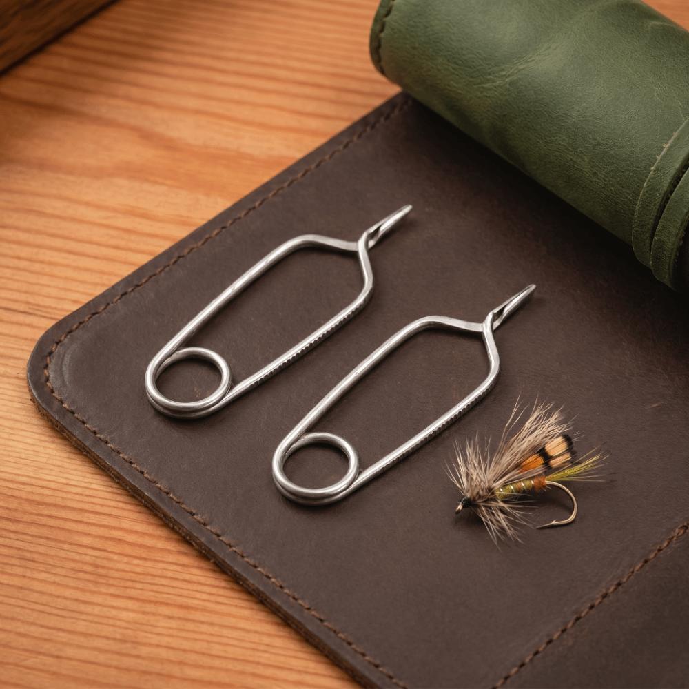 2PCS Threaded Clamps Fly Tying Pliers Stainless Steel Hackle Pliers Fly Fishing Pliers Fly Tying S