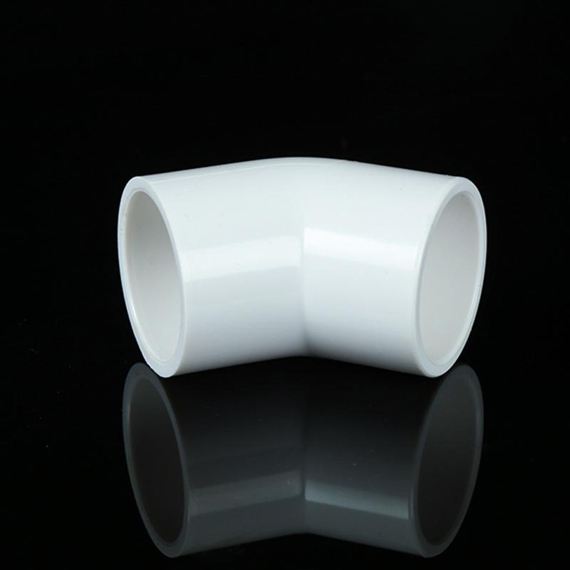 PVC 45° Elbow Water Pipe Fittings for Fish Tanks - White, Blue, Gray