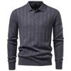 Mens Knit Long Sleeve Polo Shirt Winter 2026 Casual Business Smart Fit Lightweight Warm Breathable