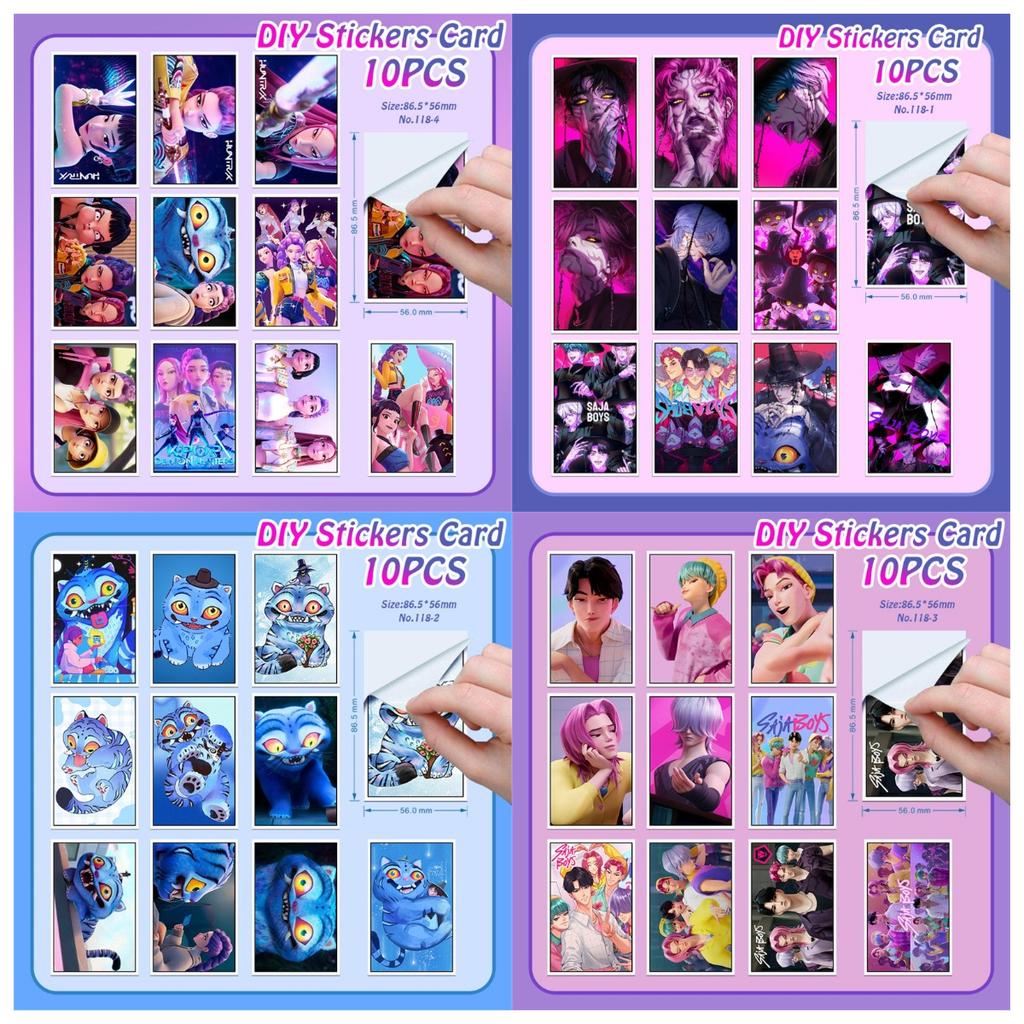 10 Pieces/set Cartoon Animation Creative Stickers, Waterproof Card Stickers, Stationery Stickers