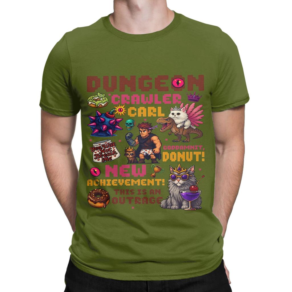 Dungeon crawler carl Donut and Mongo Funny Graphic 100 Cotton TShirt Dungeon Crawler Carl Tops Tees For Unisex