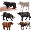 Animal Model Set: Cow, Buffalo, Ox, Rhinoceros, Bison, Bull - Educational Farm Toys for Kids
