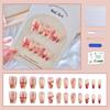 24Pcs Ballet Fake Nail Press On Nail Artificial Nail False Nail Glues On Nail Gradient Designs French Nail Tips Gifts