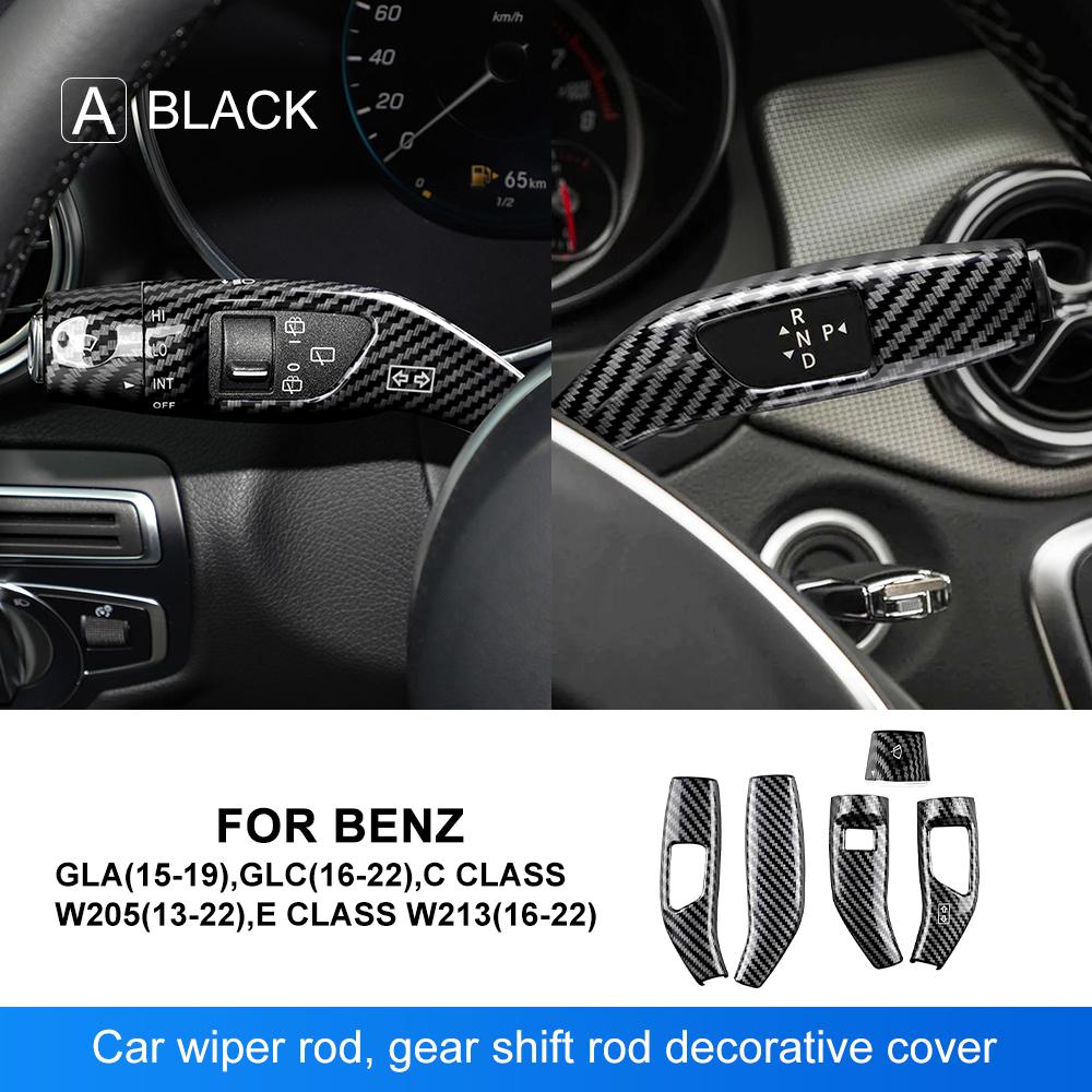 For Mercedes Benz A B C E S GLC CLA GLA GLE GLS CLS GLK ML Class W205 W213 W212 Carbon Car Wiper Gear Shift Rod Cover W176 W204