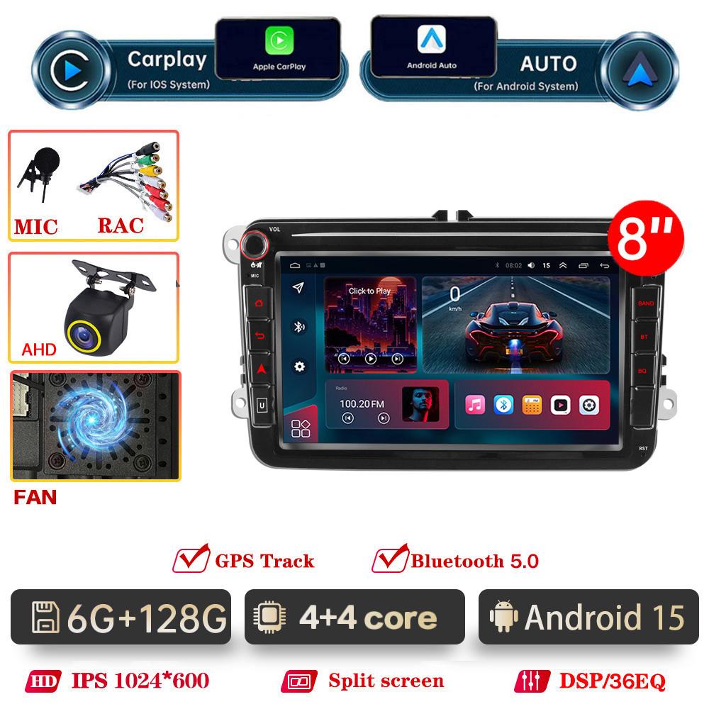 For VW Skoda Golf 5 6 Touran Passat B6 B7 Polo Car Radio Carplay GPS Multimedia Video Player DSP AHD DVR 2din stereo NO DVD