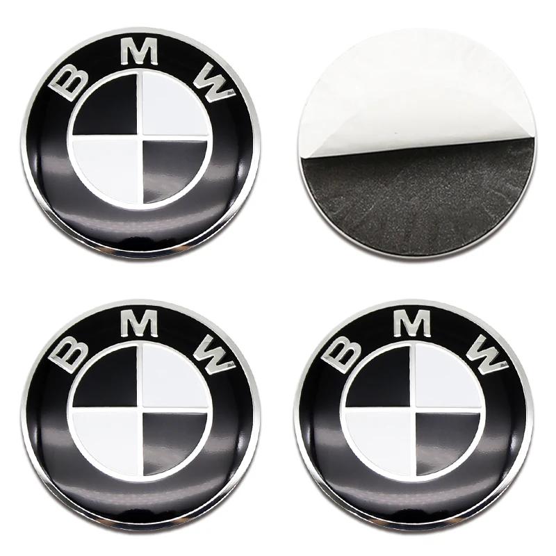 For BMW M E46 E90 E60 4Pcs Classic Blue White Car Wheel Center Hub Cap Sticker Emblem Badge Decal For BMW E46 E90 F10 F30 G20 50th Anniversary CX9