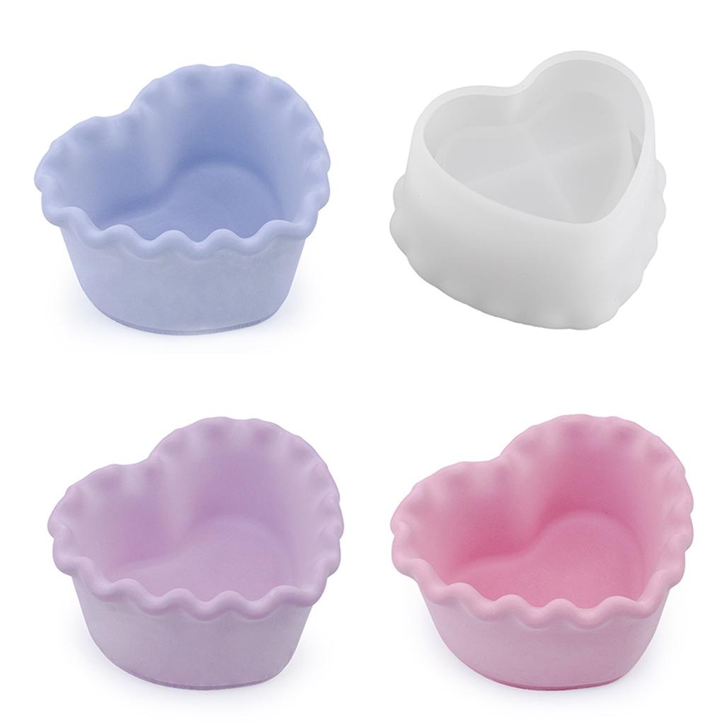 Herzform Kerzenglas Silikonform DIY süße Spitze Sukkulenten Blumentopf kreative Schmuck Aufbewahrungsbox Beton Harz Gipsform