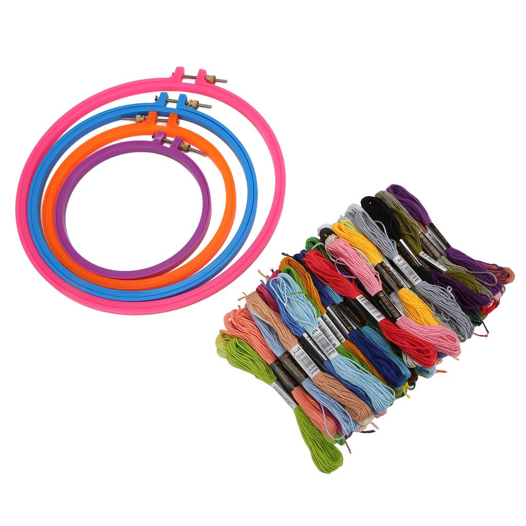 Embroidery Kit Round Plastic Silk Embroidery Circle Sheds Embroidery Thread DIY Embroidery Tools