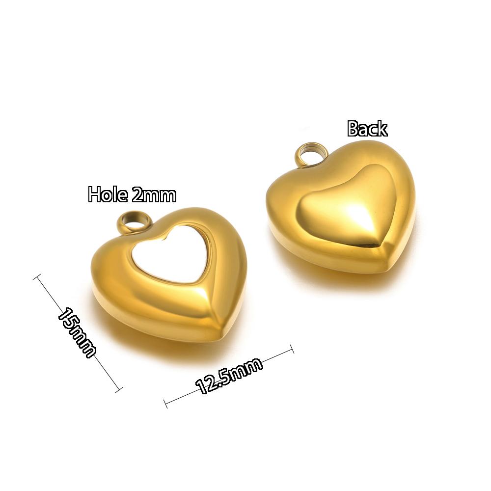 5pcs Stainless Steel Heart Shell Charms  Butterfly Pendants for DIY Jewelry Supplies Women Necklace Findings Earrings Making