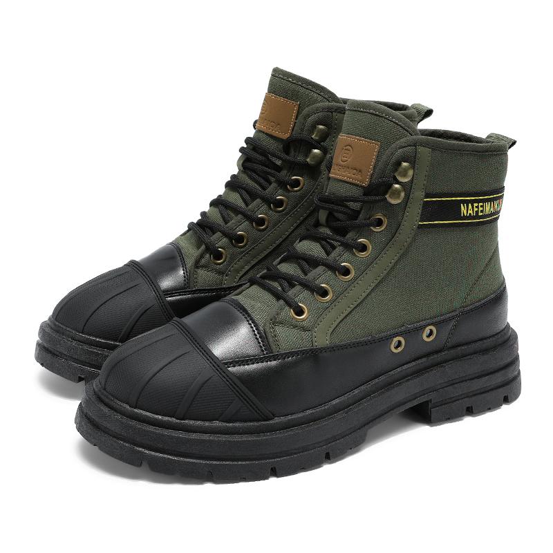 Podzimní Horký Prodej Khaki Pánské Boty Vysoké Platformové Pracovní Boty Pro Muže Pohodlné Ležérní Kotníkové Boty Pánské botas masculino