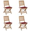 Day and Night - Day and Night Folding Garden Chairs 4 Units and Cushions Solid Acacia Wood