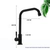 MDNG Black Single Cold Rotatable Kitchen Faucet, 7-Shape Spout