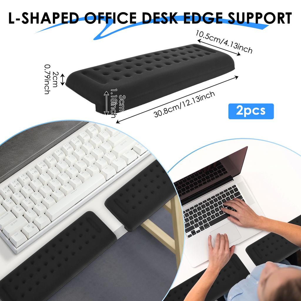 2Pcs Keyboard Mouse Wrist Rest Ergonomic Office Typing Protect Relax Wrist Memory Foam Mouse Pad Computer Notebook Mouse Pad