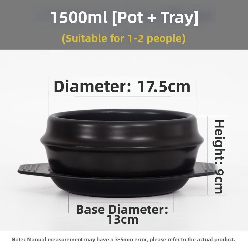 with Tray Korean Stone Pot Thickened Cooking Soup Pot Durable Mixed Rice Stone Pot  Commercial Use