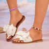 Fashion Women Slippers 2025 New Fashion Platform Sandals Summer Bow Keep Warm Shoes for Women Flat Heel Plus Size Slippers Slides Women