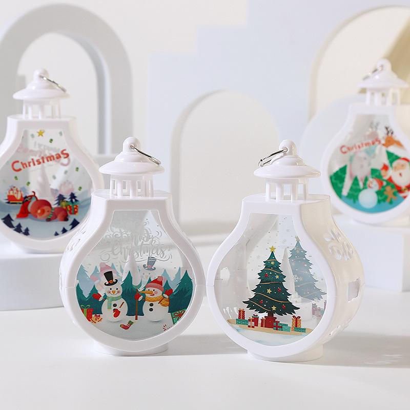 Christmas Candle Wind Lamp Table Ornaments Lamp Night Lamp Old Man Snowman Santa Claus Elk Christmas Gift Light Decorative Light