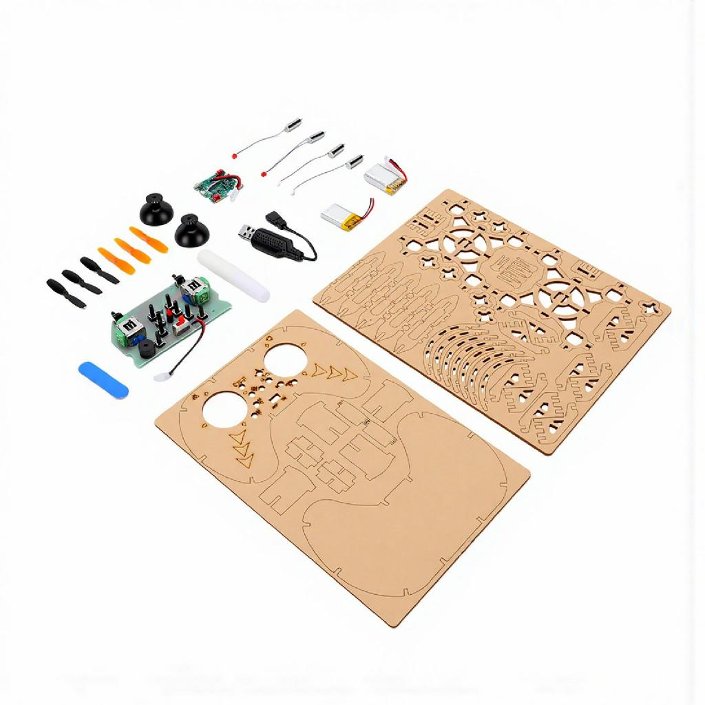 DIY Wooden Drone Model Kit Remote Control Aircraft Training RC Quadcopter Beginner Friendly Flying Toys Assembled Kit