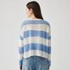 Zhaojun Women's Striped Mulberry Silk Blend Long-Sleeve Knit Top