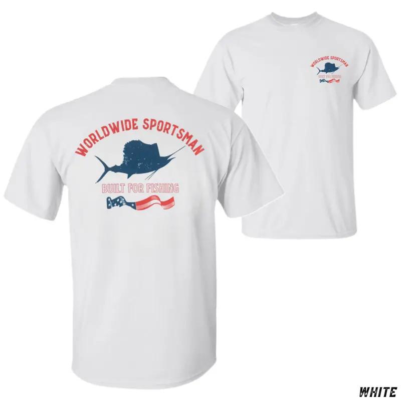 Worldwide Sportsman Built for Fishing T-Shirt, Patriotic Fishing Graphic Tee, So