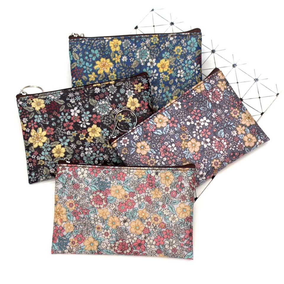 Lässige Vintage kleine Blumengeldbeutel wasserdicht Baumwollstoff kleine quadratische Tasche Kartenhalter Damen Mini-Geldbörsen Mädchen-Taschen