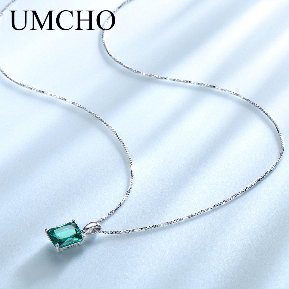 Umcho Echte Luxus-Edelstein-Halsketten-Anhänger für Frauen, eleganter feiner Schmuck, Party, Hochzeit, Muttergeschenk