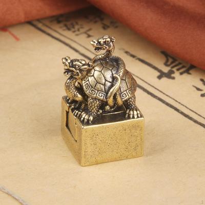 Xuanwu Statue Seal Stamp, Animal Sculpture, Vintage Collection Snake Tortoise Figurine Desktop