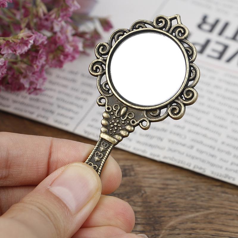

1Pc/1Set Dollhouse Dressing mirror Round Oval Heart Dollhouse Ornament Retro Miniature Mirror Doll Accessories