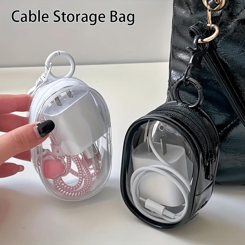 Portable Mini Transparent Zipper Storage Bag, Multi-functional Jewelry Organizer Pouch, Suitable for Earphones, Power Banks