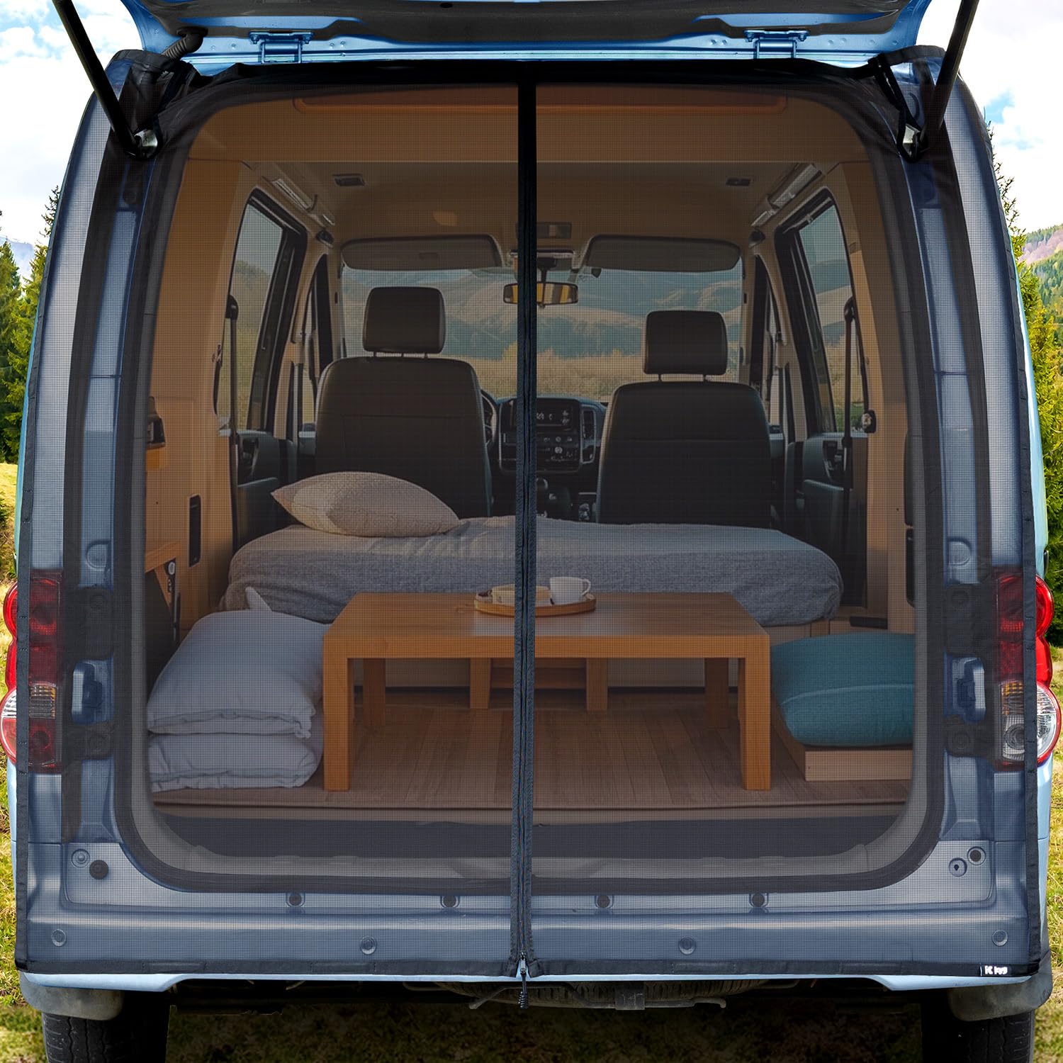 

KYG Car Screen Door with Magnetic Mount for Rear Insect Slide Fastener for Easy Ideal for Outdoor and More Gate, Repellent, Double-Sided Installation, чёрный