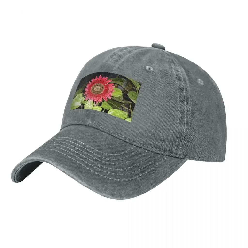 Red Sunflower Baseball Cap Snap Back Hat Fashionable Hat Baseball Cap Cosplay Unisexs Hats Womens