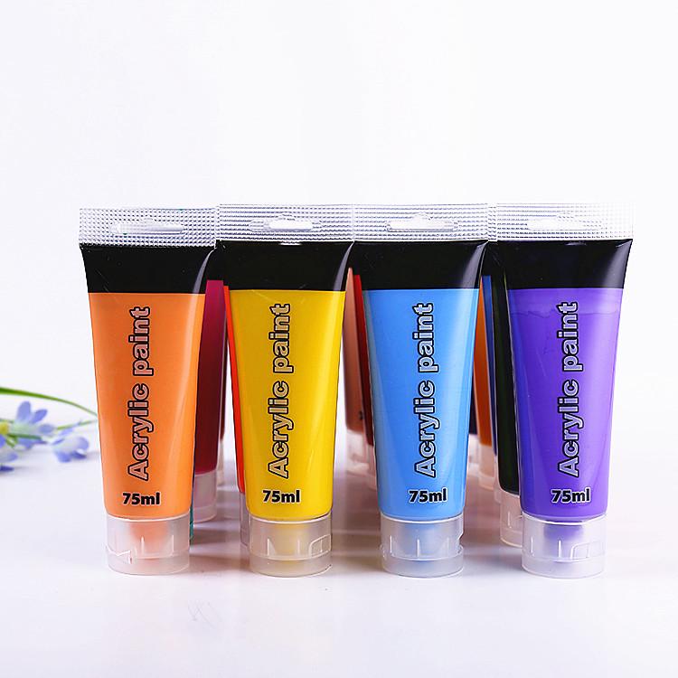 Acrylfarben-Set 75ml - 12 Farben, Zahnpastatuben-Verpackung für DIY-Malerei, Wandkunst, Textilien