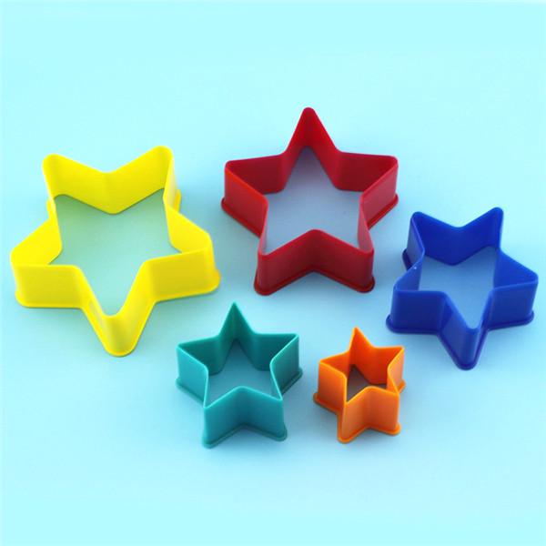 5-6 Stück Kunststoff Ausstechformen Set Fondant Gemüseformen Kuchen Mousse Ring Backwerkzeuge Set für DIY Keksherstellung