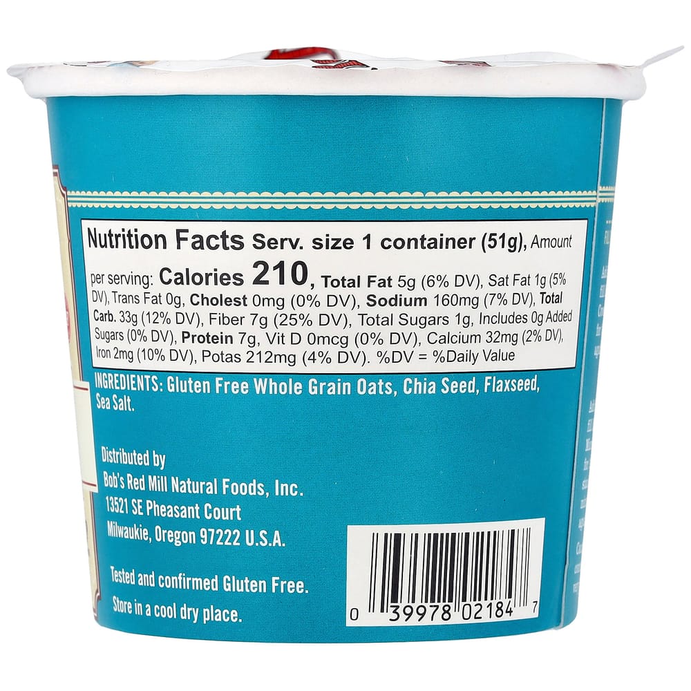 Bob's Red Mill Classic Oatmeal with Flax & Chia, 51g (1.81oz)