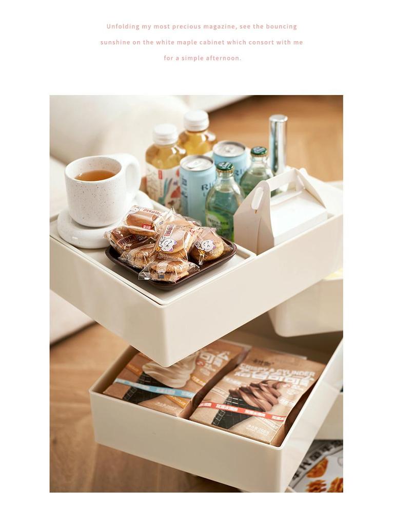 Nordischer rotierender Aufbewahrungsschrank: Verstellbarer Nachttisch & Kosmetik-Organizer