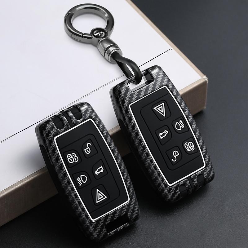 Metal Car Key Case Remote Cover Shell Holder Keyring Fob for Land Rover Range Rover Sport Evoque Freelander Velar Discovery LR5
