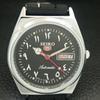VINTAGE REFURBISHED SEIKO 5 AUTOMATIC 6309A JAPAN MENS BLACK WATCH a442616-1