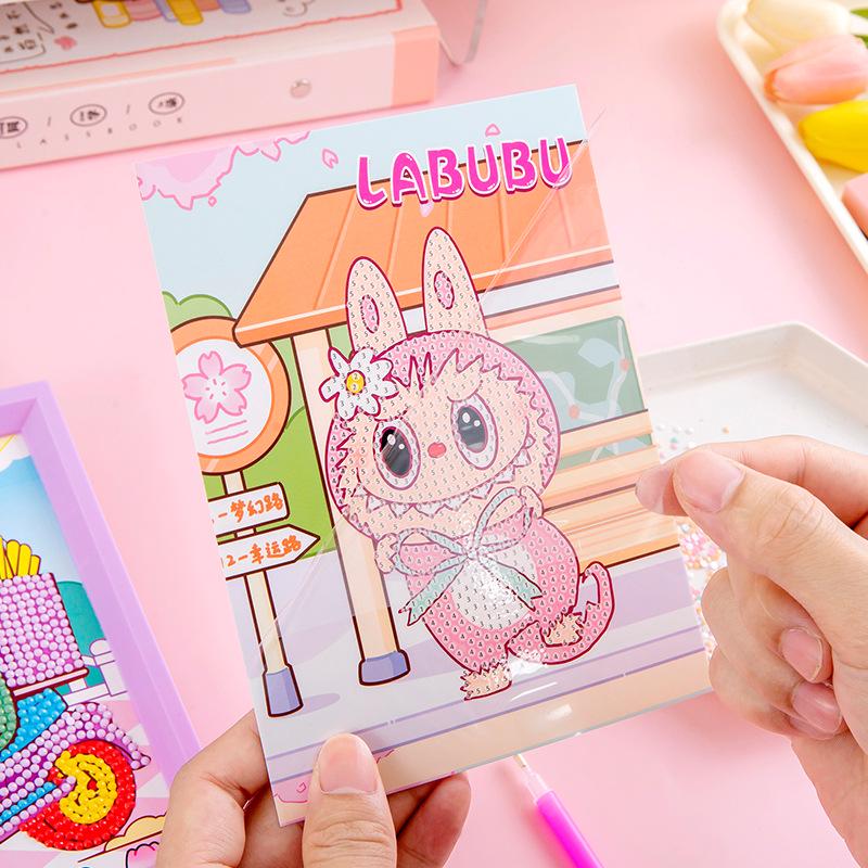 Autocollants de Peinture Diamant Cartoon DIY avec Cadre pour Enfants - Cadeau Éducatif Fait Main