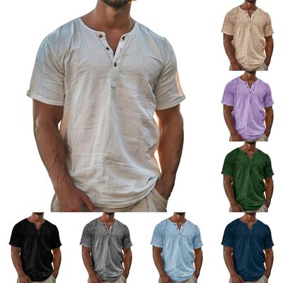 Men's Summer Stand Collar Short Sleeve Shirt Men's Casual Fashion Shirt
