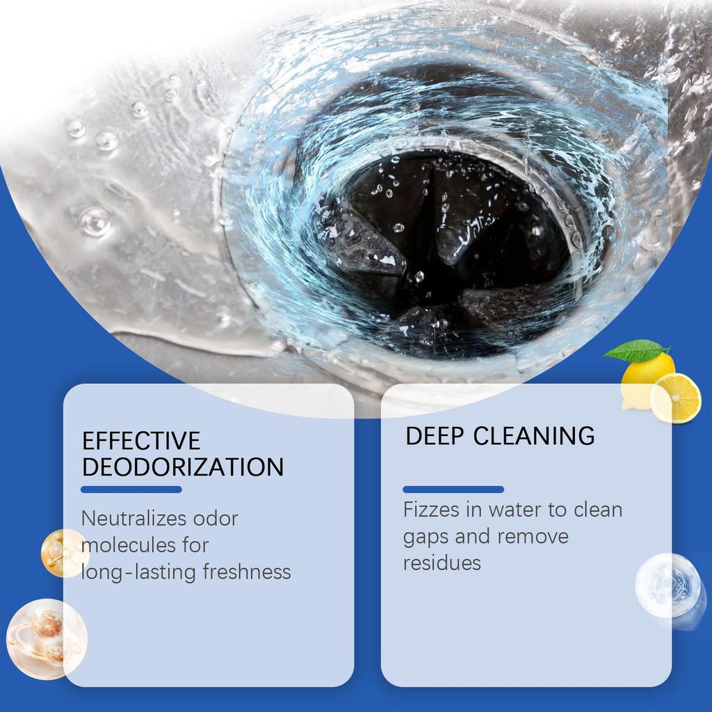 JAKEHOE Citrus Scent Garbage Disposal Cleaner & Deodorizer Sheet